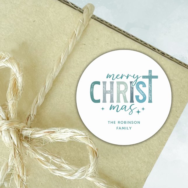 Pegatina Redonda Merry Christ mas Christian Boho (Subido por el creador)