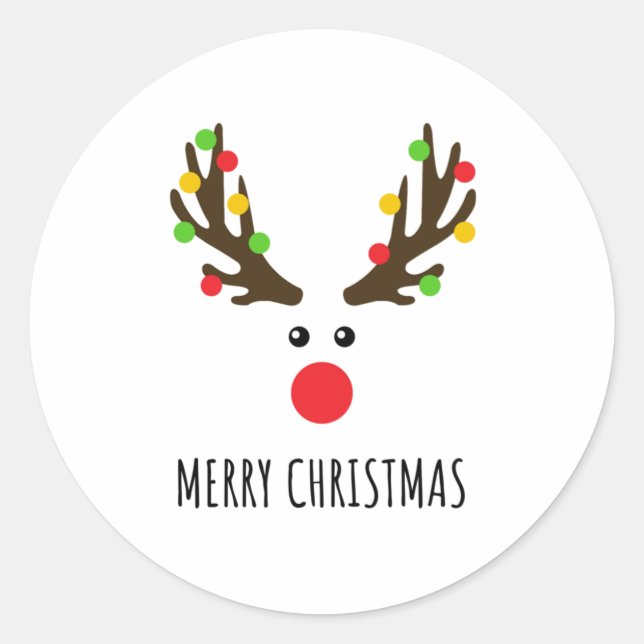 PEGATINA REDONDA MERRY CHRISTMAS (Anverso)