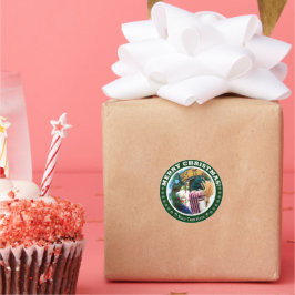 Pegatina Redonda Merry Christmas! ラウンドシール