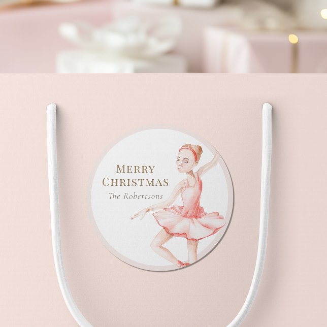 Pegatina Redonda Merry Christmas Ballerina Sticker (Subido por el creador)