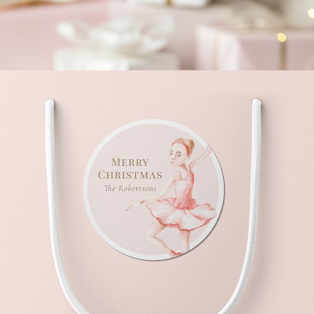 Pegatina Redonda Merry Christmas Ballerina Sticker (Subido por el creador)