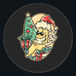 Pegatina Redonda Merry Christmas Banana<br><div class="desc">Feliz Banana de Navidad. ¡Dalo como regalo perfecto! Elige tu tamaño y color a continuación,  COMPRA AHORA para realizar tu pedido. Siga nuestra tienda para más diseños Gracias =)</div>