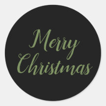 Merry Christmas Black Green Script Typography