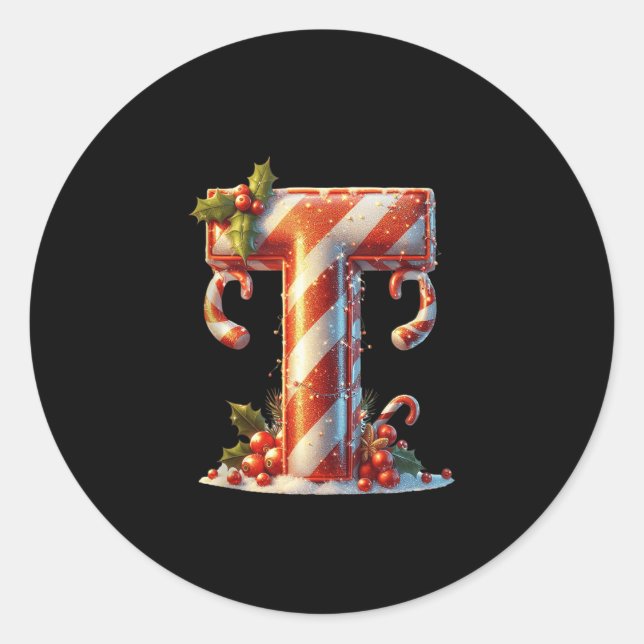 Pegatina Redonda Merry Christmas Candy Cane T Design Tank Top  (Anverso)