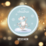Pegatina Redonda Merry Christmas Cute Dancing Mouse<br><div class="desc">¡Papá Noel vendrá a la ciudad! Con este diseño festivo, acuarela, Navidad, se puede difundir la alegría. Este lindo ratón de baile es perfecto para tus tarjetas de Navidad, o para cualquier lugar en tu casa que quieras sentir el espíritu de los Navidades. Deja que este ratón bailarín te recuerde...</div>