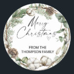 Pegatina Redonda Merry Christmas for Gifts Envelopes Present  Class<br><div class="desc">It's nearly Christmas! Time to plan your gift giving for the holiday season,  don't forget your personalised Christmas Stickers!

Stylish and beautiful these personalised Christmas stickers are perfect for Christmas Gift Tags or as envelope seals on your Christmas Holiday cards and so much more.</div>