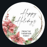 Pegatina Redonda Merry Christmas for Gifts Envelopes Present  Class<br><div class="desc">It's nearly Christmas! Time to plan your gift giving for the holiday season,  don't forget your personalised Christmas Stickers!

Stylish and beautiful these personalised Christmas stickers are perfect for Christmas Gift Tags or as envelope seals on your Christmas Holiday cards and so much more.</div>