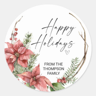 Pegatina Redonda Merry Christmas for Gifts Envelopes Present Class