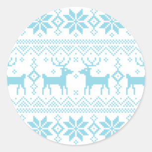 Pegatina Redonda Merry Christmas pattern 1