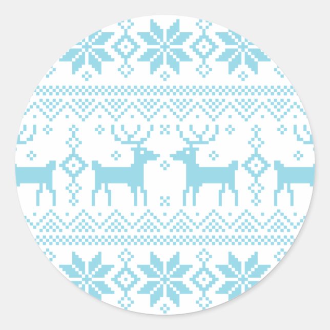 Pegatina Redonda Merry Christmas pattern 1 (Anverso)