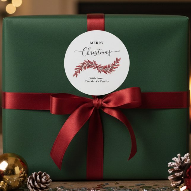 Pegatina Redonda Merry Christmas Round Stickers  (Subido por el creador)