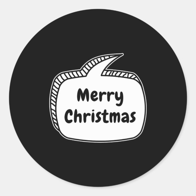 Pegatina Redonda Merry Christmas Speech Bubble  (Anverso)