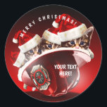 Pegatina Redonda Merry Christmas Sticker<br><div class="desc">Insert your text,  logo..etc..on. this awesome pre-edited sticker... .</div>