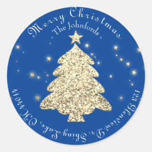 Pegatina Redonda Merry Christmas Tree RSVP Saluda a la Marina de Or