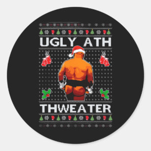 Pegatina Redonda Merry Chrithmith Kith My Ath Butt Virght Fight Mem