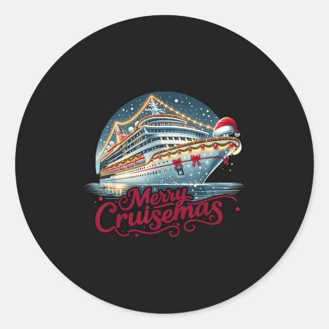 Pegatina Redonda Merry Cruisemas - Cruise Mas  (Anverso)
