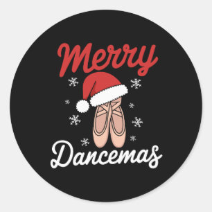 Pegatina Redonda Merry Dancemas Byllet Teachers Navidades Dan
