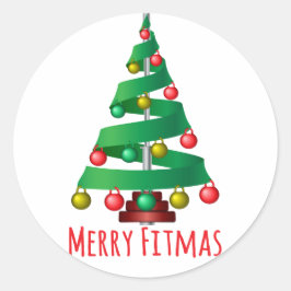 Pegatina Redonda Merry Fitmas