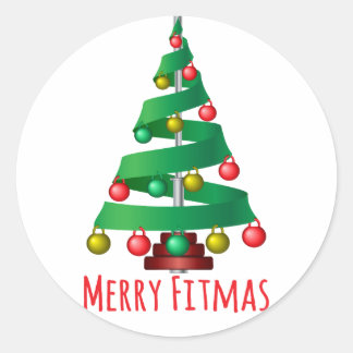 Pegatina Redonda Merry Fitmas