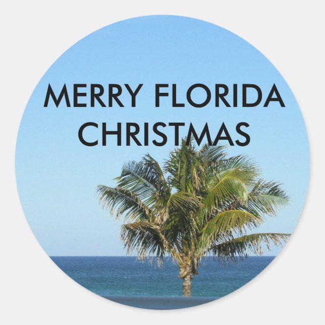 PEGATINA REDONDA MERRY FLORIDA CHRISTMAS STICKERS (Anverso)