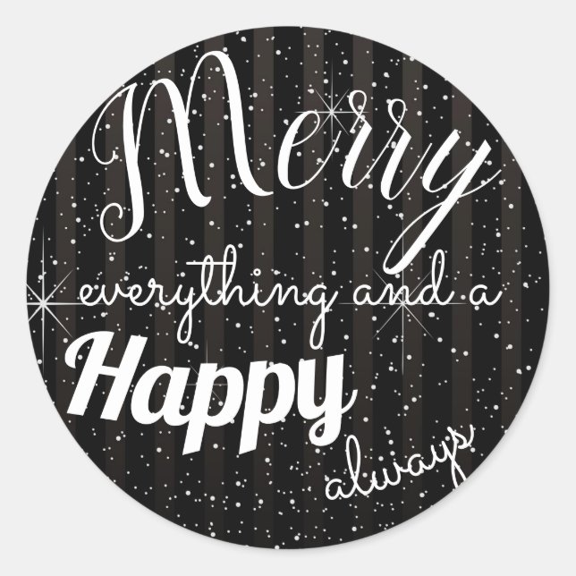 Pegatina Redonda Merry Happy - Circle Sticker (Anverso)