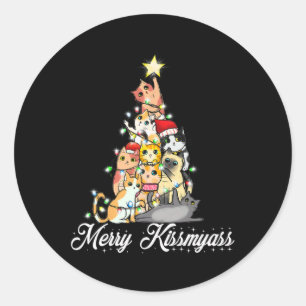 Pegatina Redonda Merry Kissmy Fun Navidades Luces