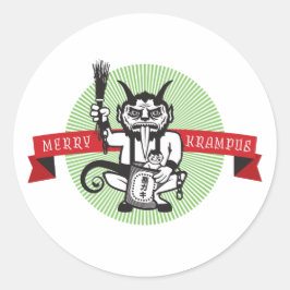 Pegatina Redonda Merry Krampus