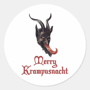 Pegatina Redonda Merry Krampusnacht
