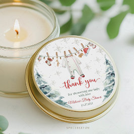 Pegatina Redonda Merry Little Baby Shower