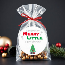 Pegatina Redonda Merry Little Baby Shower