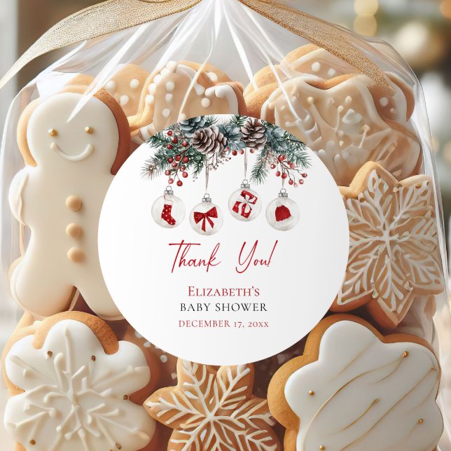 Pegatina Redonda Merry Little Navidades Baby Shower (Subido por el creador)