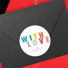 PEGATINA REDONDA MERRY LOVE JOY | NAVIDADES COLORIDOS