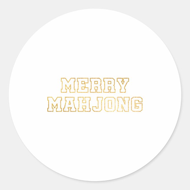 Pegatina Redonda Merry Mahjong Christmas Mahj Holiday Party Women M (Anverso)