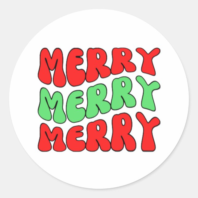Pegatina Redonda Merry Merry (Anverso)