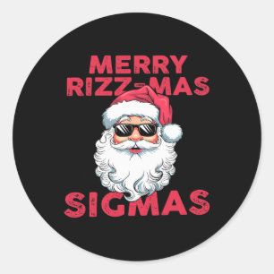 Pegatina Redonda Merry Rizz Mas Sigmas Divertidos Navidades de Sant