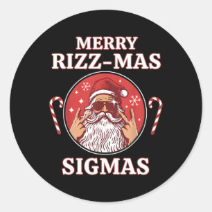 Pegatina Redonda Merry Rizz Mas Sigmas- Gen Alpha Middle School Chr