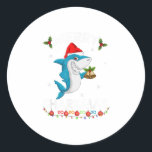 Pegatina Redonda Merry Sharkmas Shark Santa Ugly Christma<br><div class="desc">Merry Sharkmas Shark Santa Ugly Christma</div>