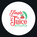 Pegatina Redonda Merry Xmas Happy Jingle Juice<br><div class="desc">Merry Xmas Happy Jingle Juice</div>