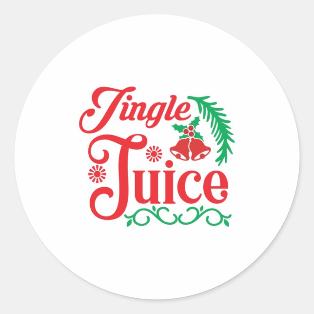 Pegatina Redonda Merry Xmas Happy Jingle Juice (Anverso)