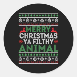 Pegatina Redonda Merry Ya-Filthy Animal Pajama