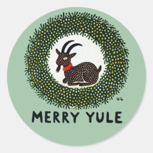 Pegatina Redonda Merry Yule Goat