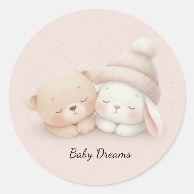 Pegatina Redonda MerryMist Baby Dreams: Winter Blush – Ethereal Nur (Anverso)