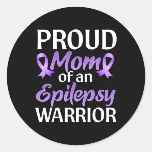 Pegatina Redonda Mes De Conciencia De La Epilepsia, Orgullosa Madre