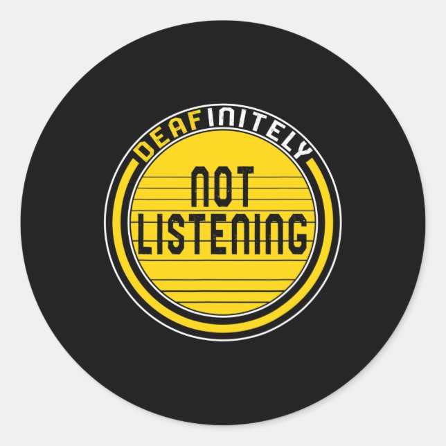 Pegatina Redonda Mes De Conciencia Definitivamente No Escuchar A As (Anverso)