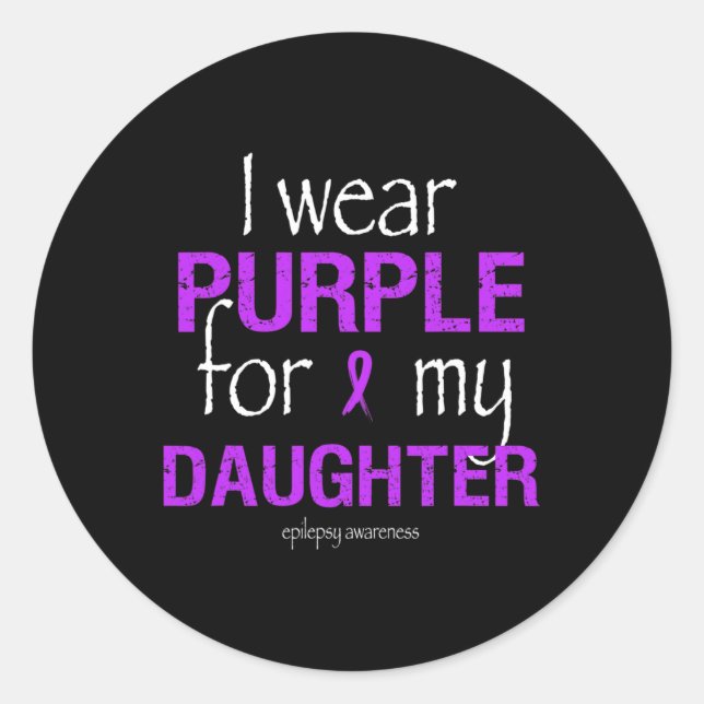 Pegatina Redonda Mes De Conciencia Sobre Epilepsia En Noviembre Usa (Anverso)