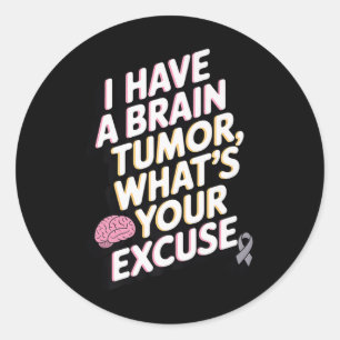 Pegatina Redonda Mes de Conciencia sobre los Tumores del Cerebro Lá