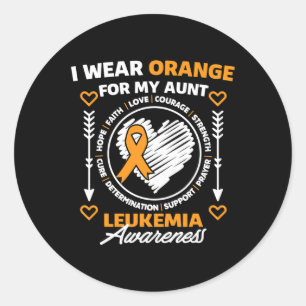 Pegatina Redonda Mes De Concienciación Apoyo Que Uso Naranja Para M
