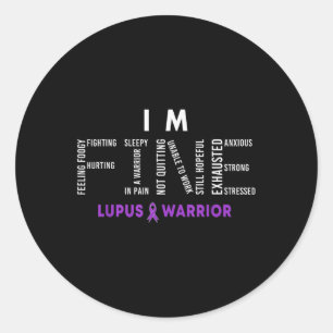 Pegatina Redonda Mes De Concienciación De Lupus Lupus Lupus Finos P