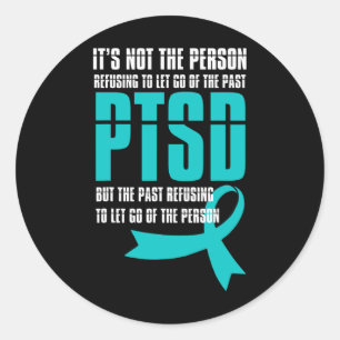 Pegatina Redonda Mes De Concienciación Del Ptsd Dejar De Apoyar A L