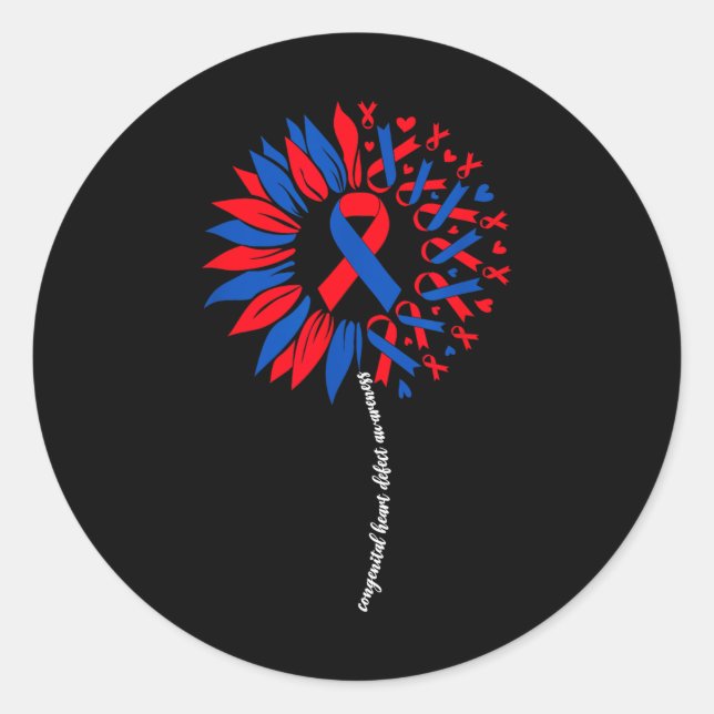 Pegatina Redonda Mes De Concienciación Sobre Defectos Congénitos De (Anverso)